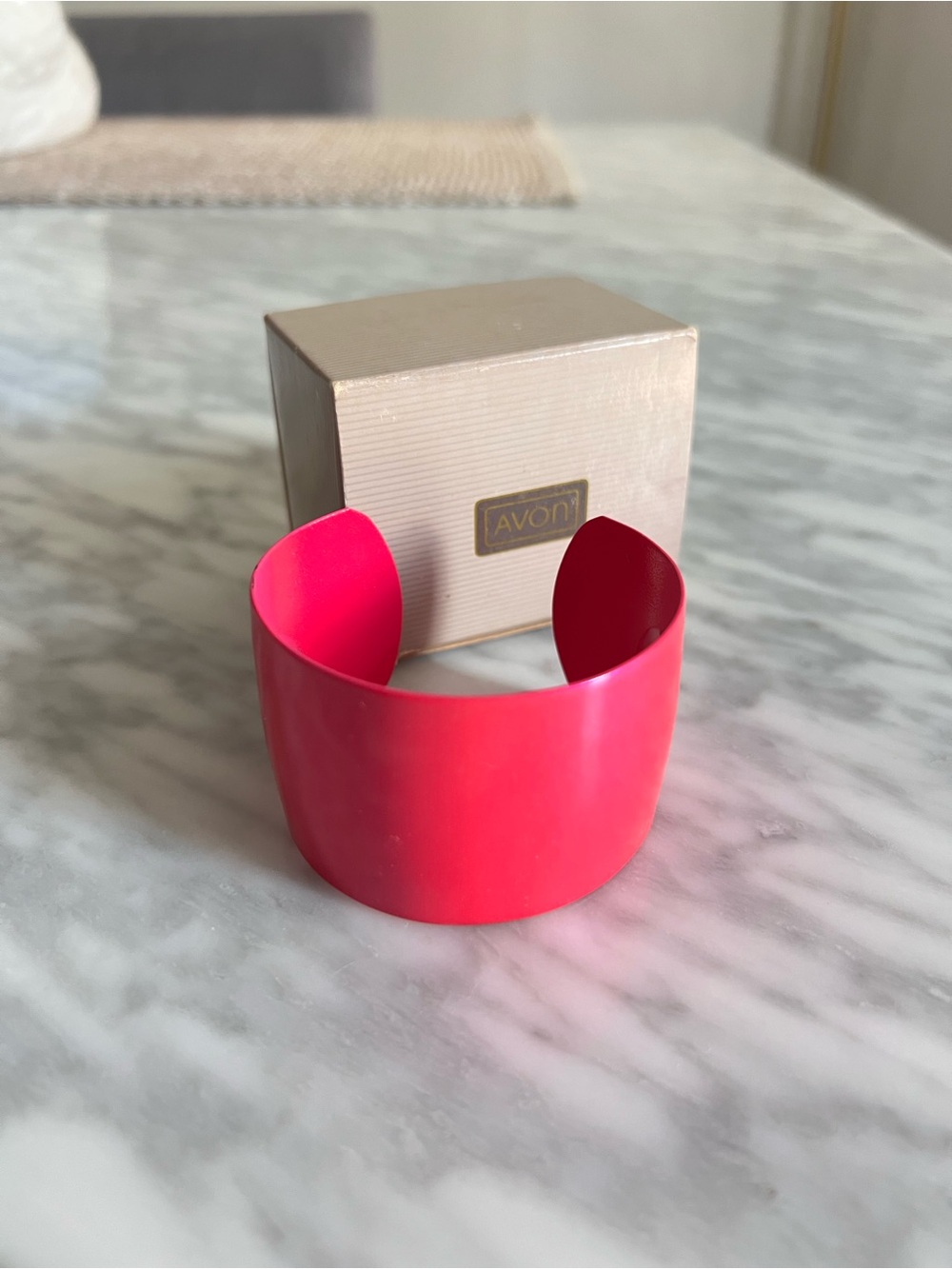 Vintage Avon Neon Pink Wide Cuff Bracelet